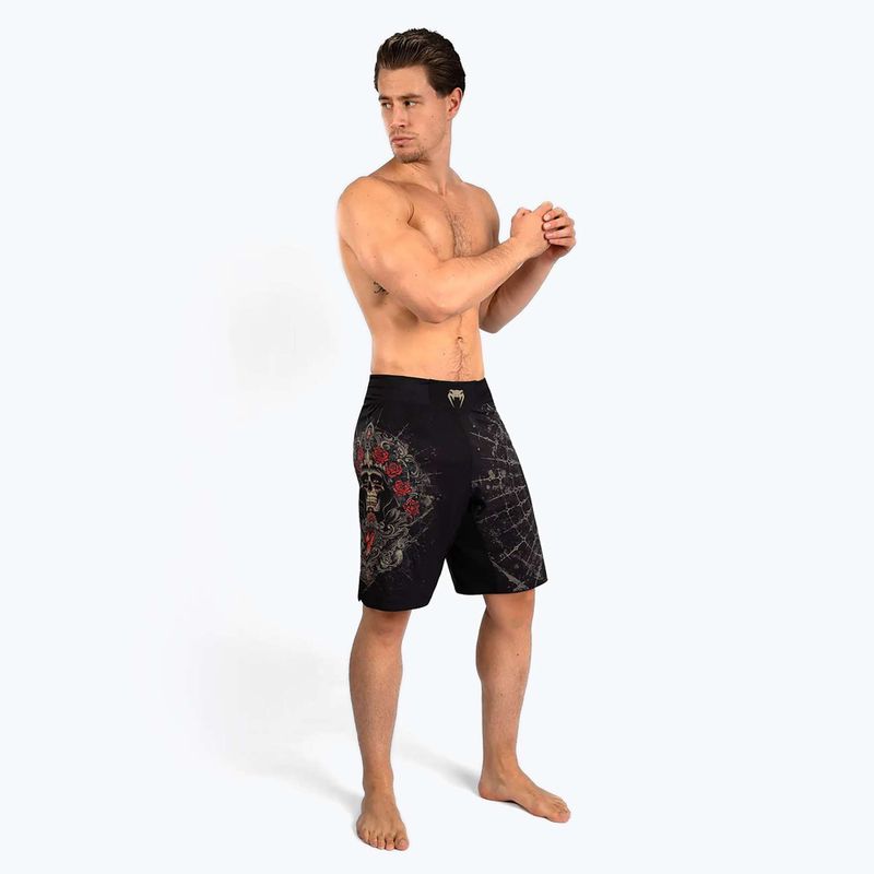 Pantaloncini da combattimento Venum Santa Muerte 5.0 Uomo nero/oro profondo 5