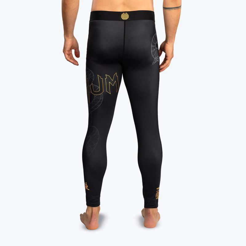 Leggings da allenamento uomo Venum Serpenti Spats black/silver/gold 3