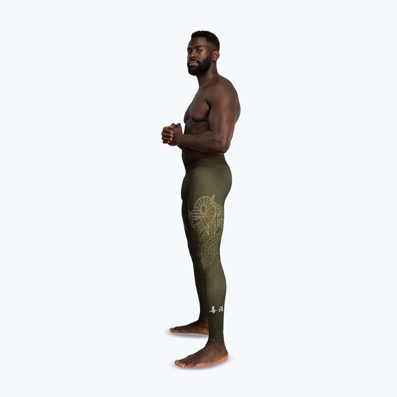 Leggings da allenamento uomo Venum Serpenti Spats khaki/bronze/ivory 4