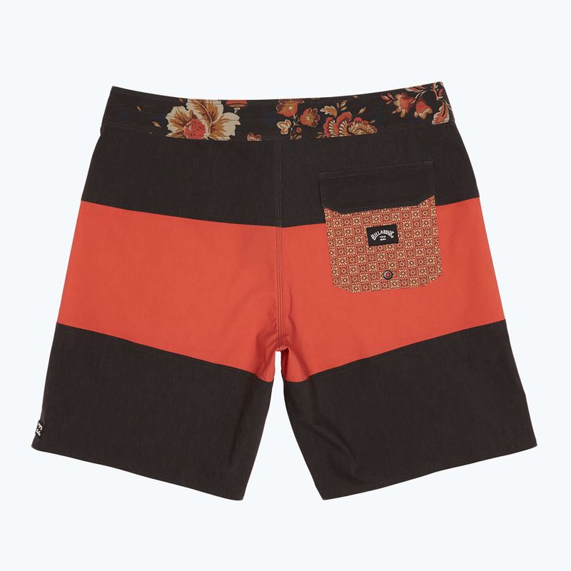 Pantaloncini da bagno Billabong Tribong Pro lavati rossi da uomo 6