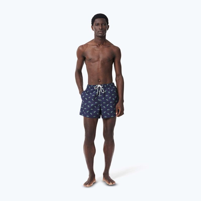 Pantaloncini da bagno Lacoste da uomo MH7188 blu navy/multico 2