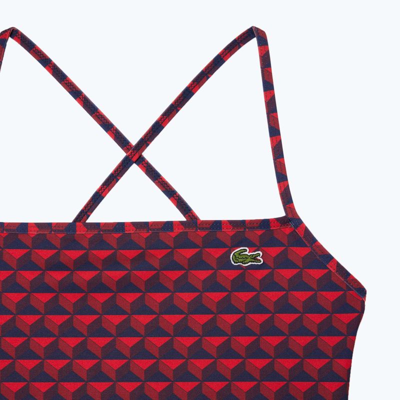 Costume intero Lacoste donna MF7264 penombra / alizarina / rosso 2