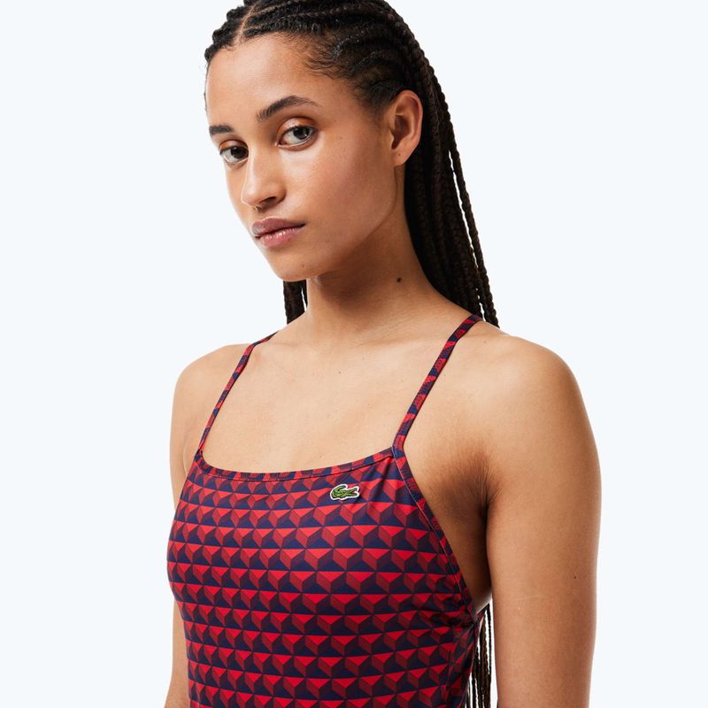 Costume intero Lacoste donna MF7264 penombra / alizarina / rosso 5
