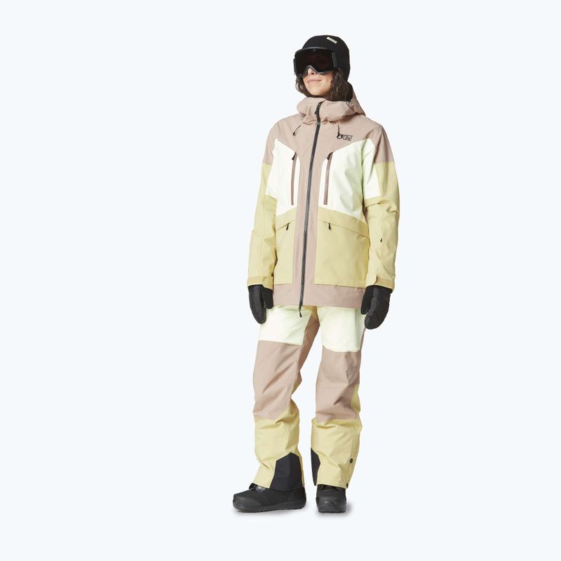 Picture Haakon giacca da sci donna roebuck / lime / canapa crema 2