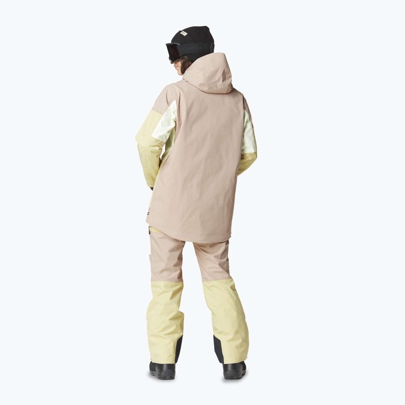Picture Haakon giacca da sci donna roebuck / lime / canapa crema 3
