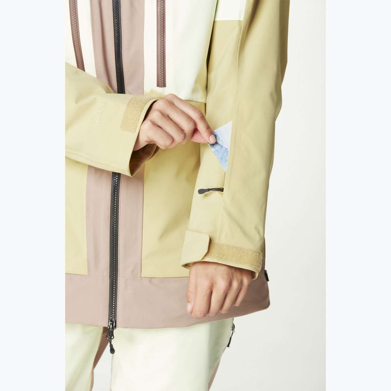 Picture Haakon giacca da sci donna roebuck / lime / canapa crema 5