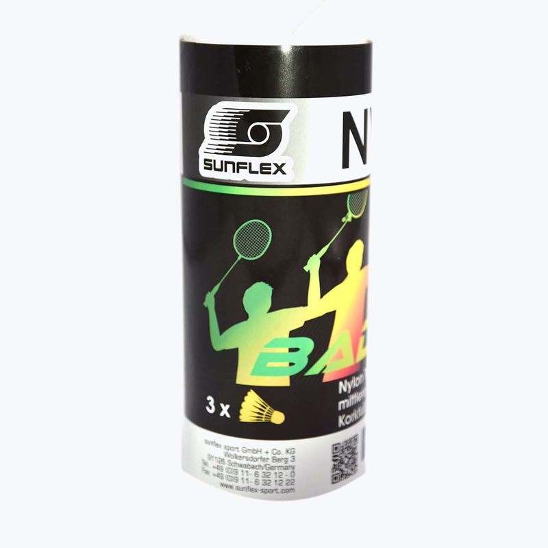 Volani Sunflex in nylon per badminton 3XY 3 pezzi giallo 53559 5
