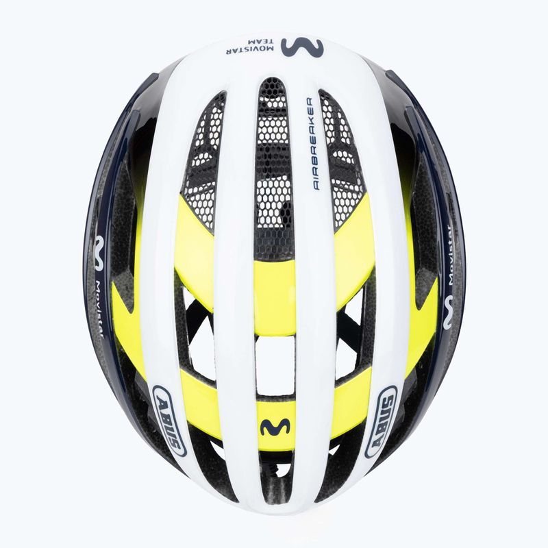 Casco da bicicletta ABUS AirBreaker Movistar Team 24 blu/giallo/bianco 6