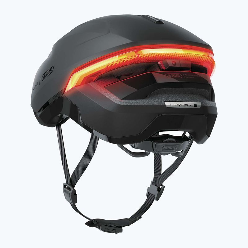 Casco da bici con indicatori di direzione ABUS Hyp-E volcano titan 4