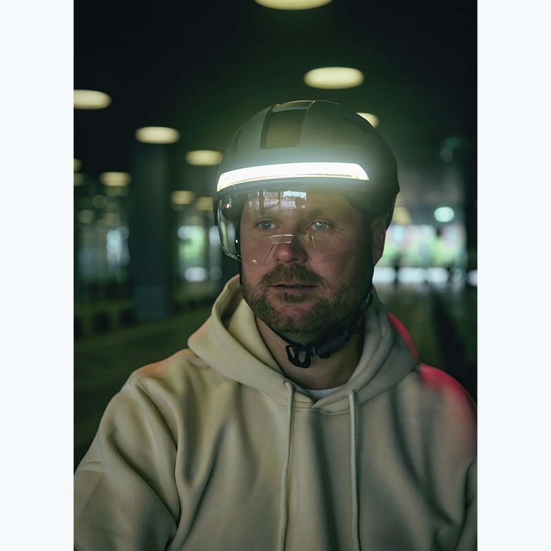 Casco da bici con indicatori di direzione ABUS Hyp-E volcano titan 9