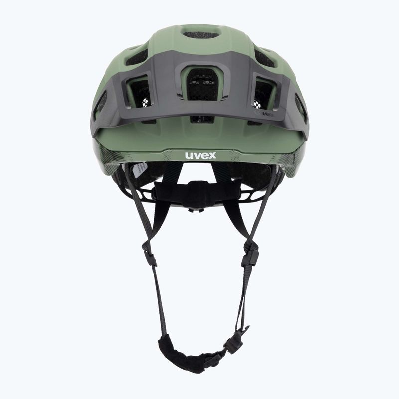 Casco da bici UVEX React MIPS verde muschio/nero opaco 2