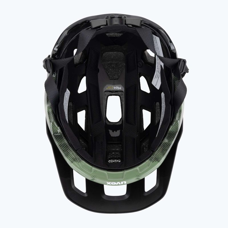 Casco da bici UVEX React MIPS verde muschio/nero opaco 5