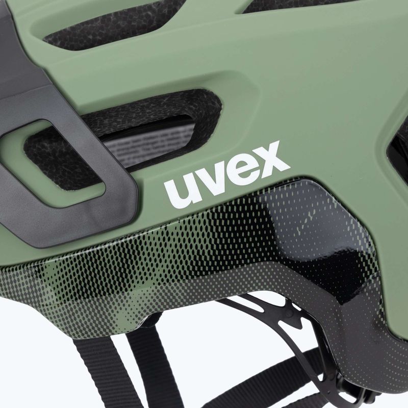 Casco da bici UVEX React MIPS verde muschio/nero opaco 7