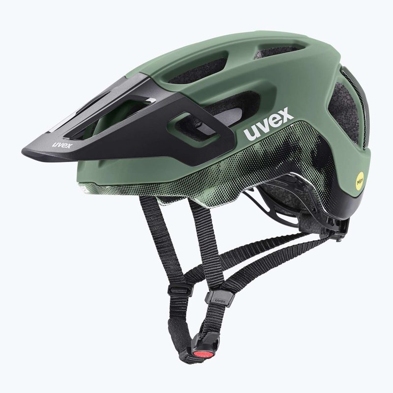 Casco da bici UVEX React MIPS verde muschio/nero opaco 8