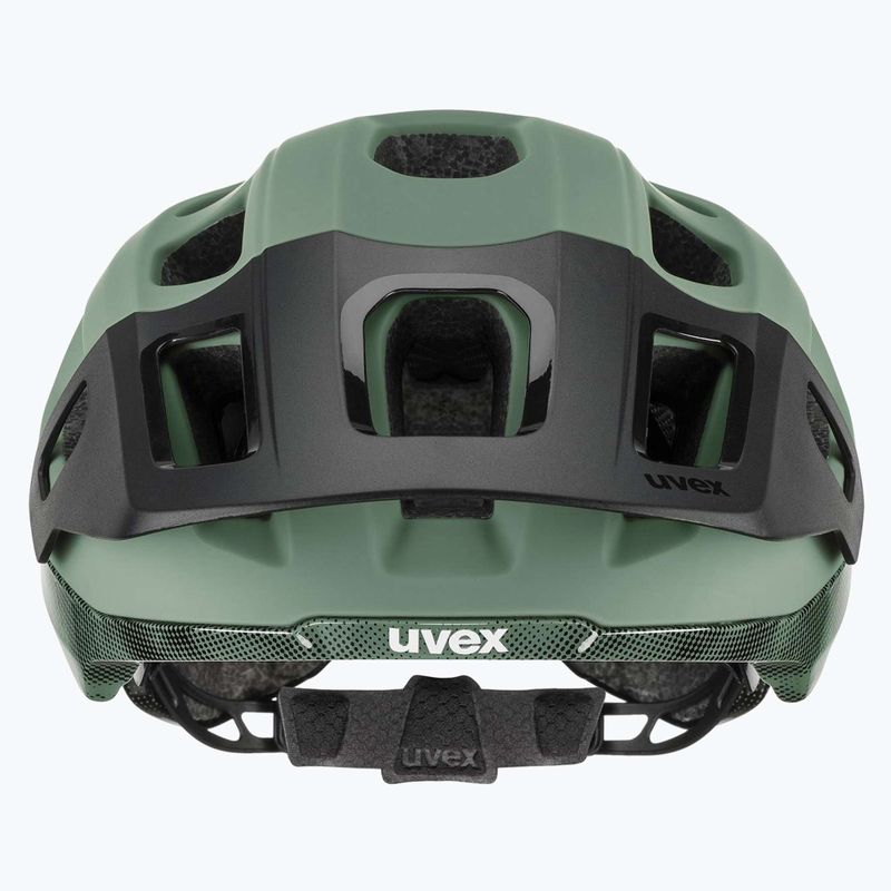 Casco da bici UVEX React MIPS verde muschio/nero opaco 9