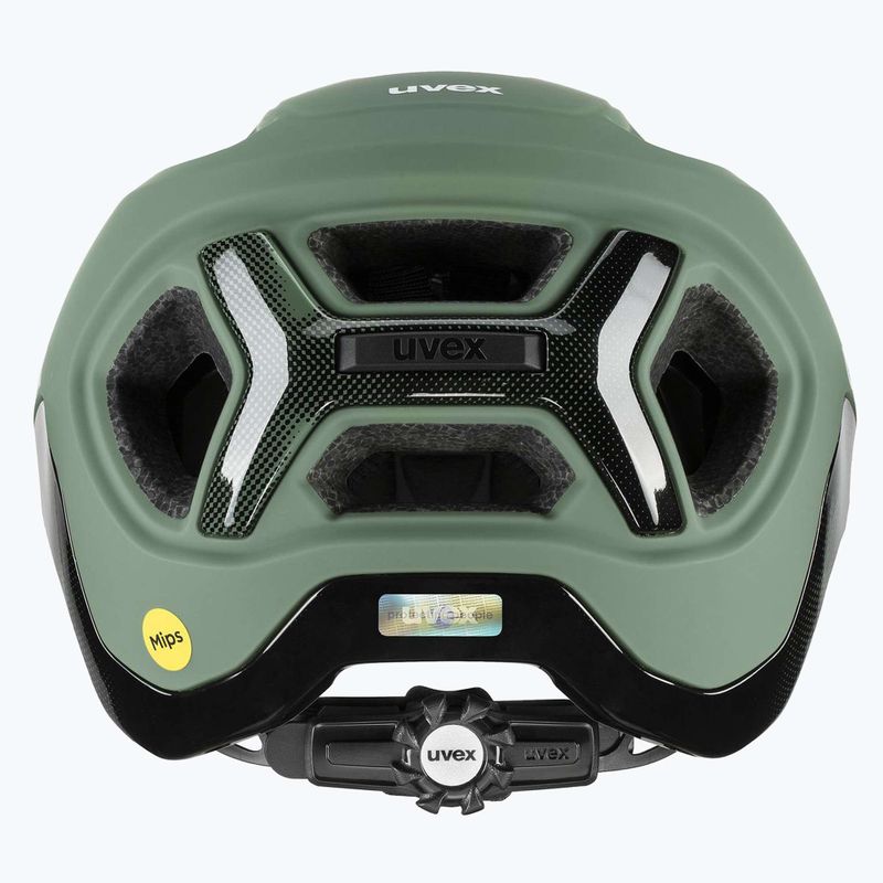Casco da bici UVEX React MIPS verde muschio/nero opaco 10