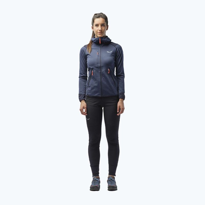 Giacca da trekking da donna Salewa Agner Hybrid PL/DST FZ Hoody navy blazer melange 2