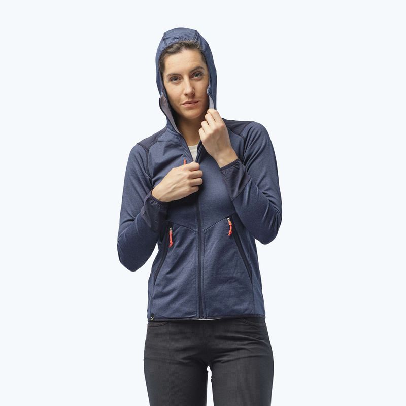 Giacca da trekking da donna Salewa Agner Hybrid PL/DST FZ Hoody navy blazer melange 5
