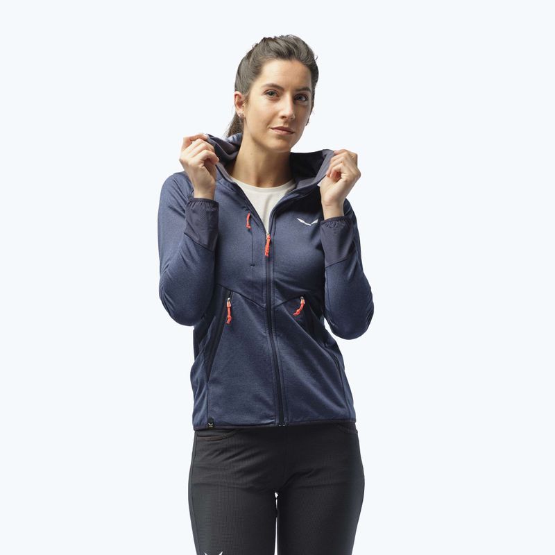Giacca da trekking da donna Salewa Agner Hybrid PL/DST FZ Hoody navy blazer melange 8