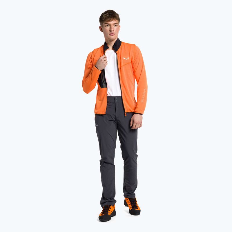 Felpa trekking da uomo Salewa Pedroc rosso arancio melange 2