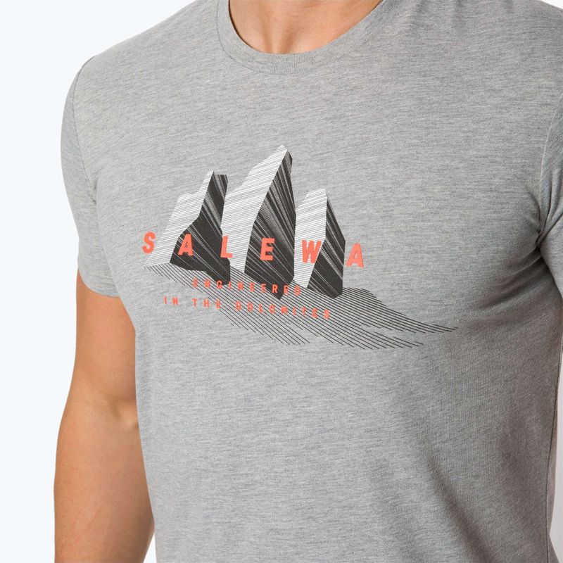 Maglietta da trekking Salewa Lines Graphic Dry grigio erica da uomo 4