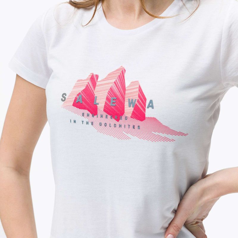 Maglietta trekking donna Salewa Lines Graphic Dry bianco ottico 4