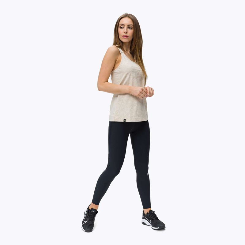 Maglietta da arrampicata Salewa Lavaredo Hemp Print Tank oatmeal da donna 2