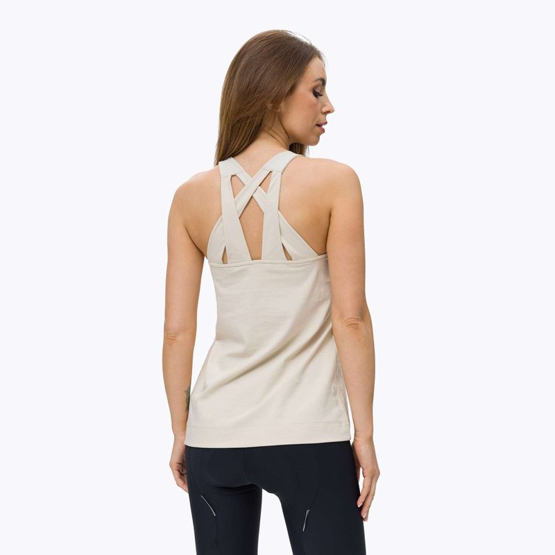 Maglietta da arrampicata Salewa Lavaredo Hemp Print Tank oatmeal da donna 3