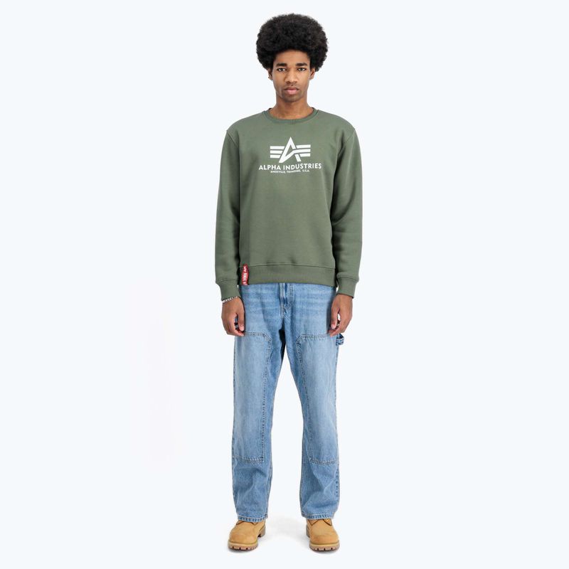 Alpha Industries felpa Basic oliva scuro da uomo 2