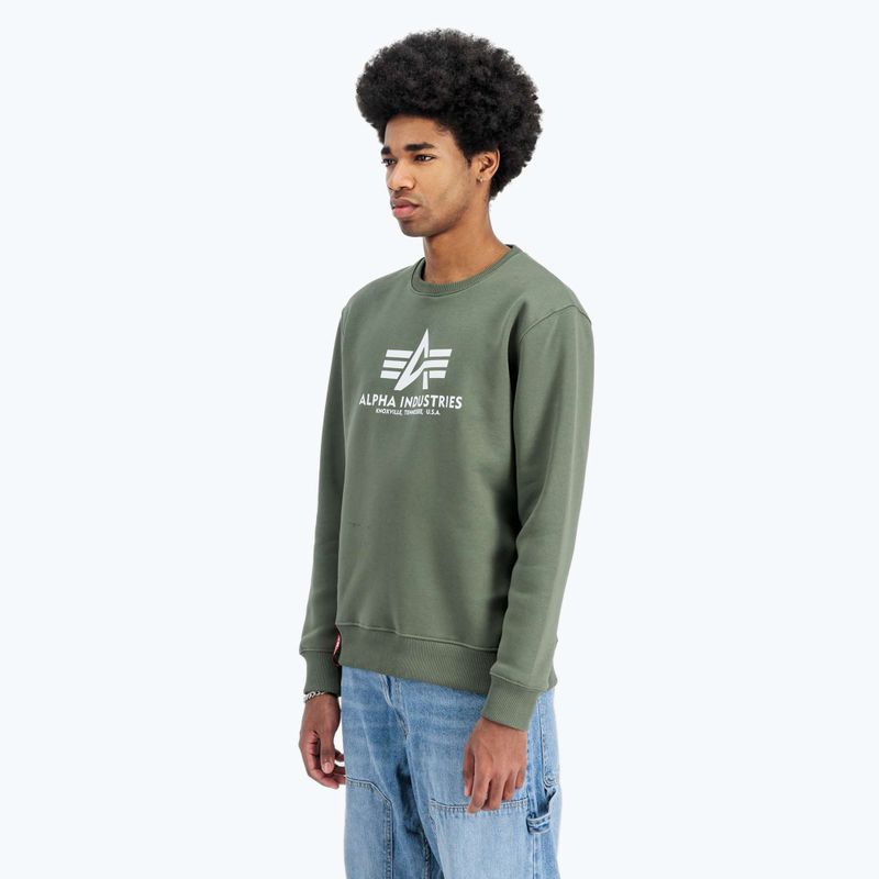 Alpha Industries felpa Basic oliva scuro da uomo 4