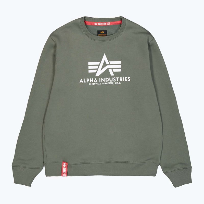 Alpha Industries felpa Basic oliva scuro da uomo 7