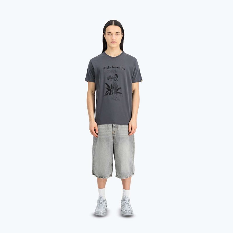 Maglietta Alpha Industries da uomo Hawaii grigio vintage 2