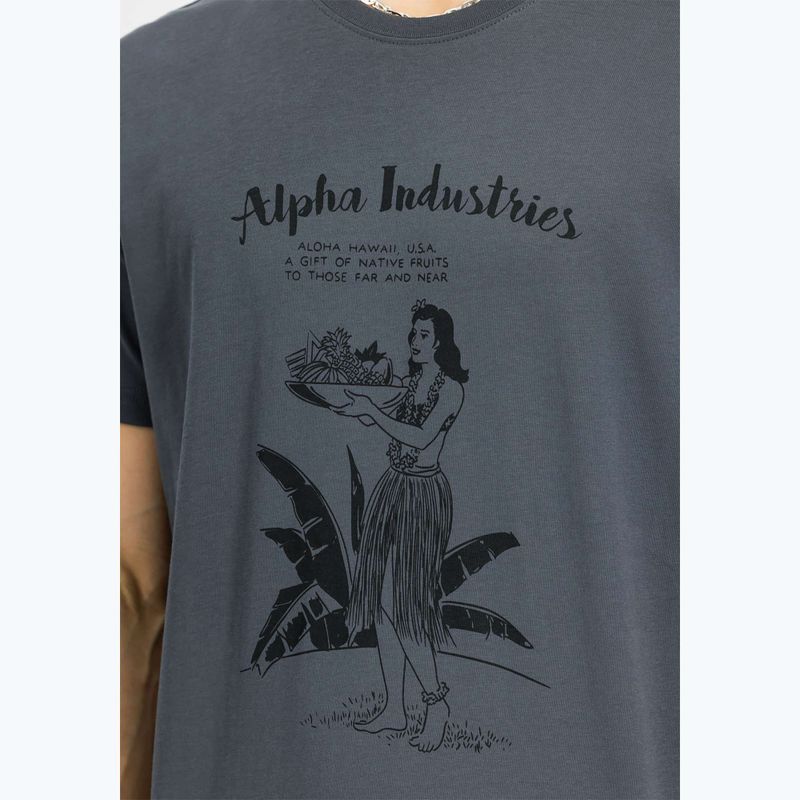 Maglietta Alpha Industries da uomo Hawaii grigio vintage 6