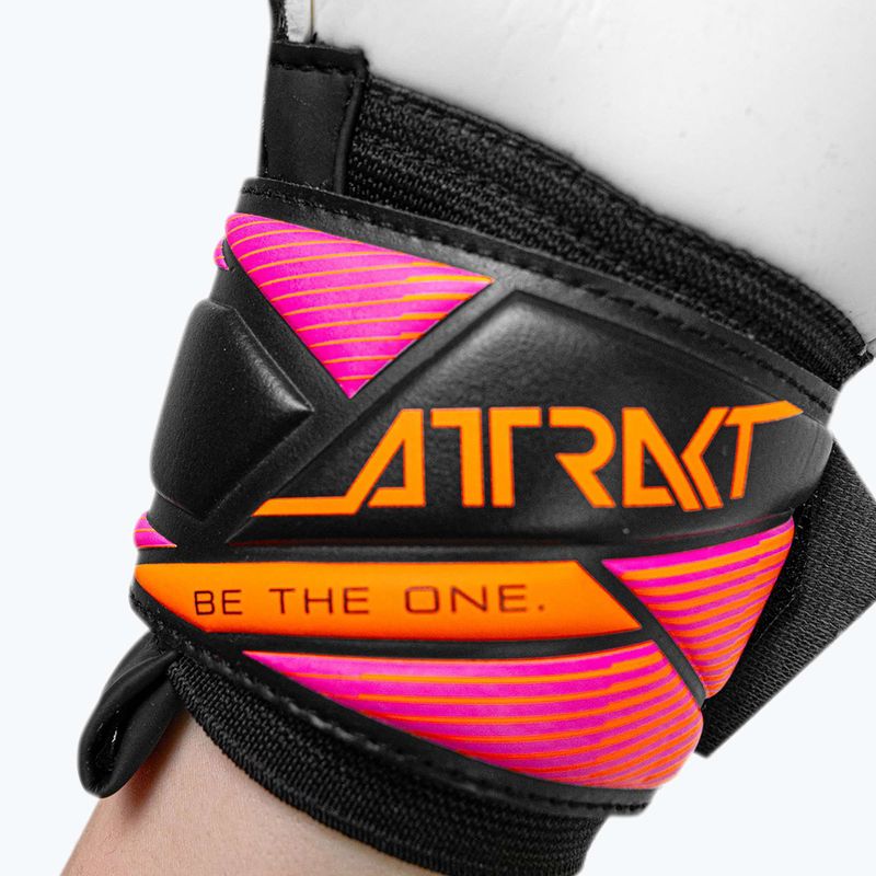 Guanti da portiere Reusch Attrakt Solid black/aqua blue/shocking orange 8
