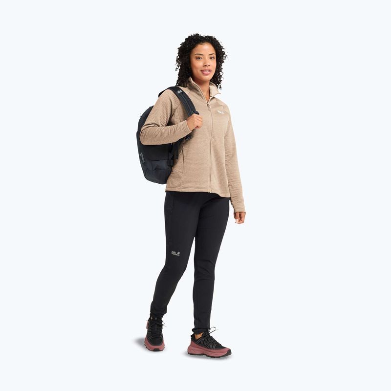 Felpa in pile da donna Jack Wolfskin Anytrail Full Zip oat 2