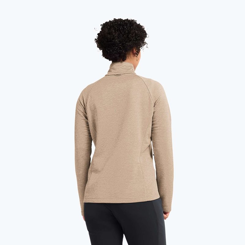 Felpa in pile da donna Jack Wolfskin Anytrail Full Zip oat 3