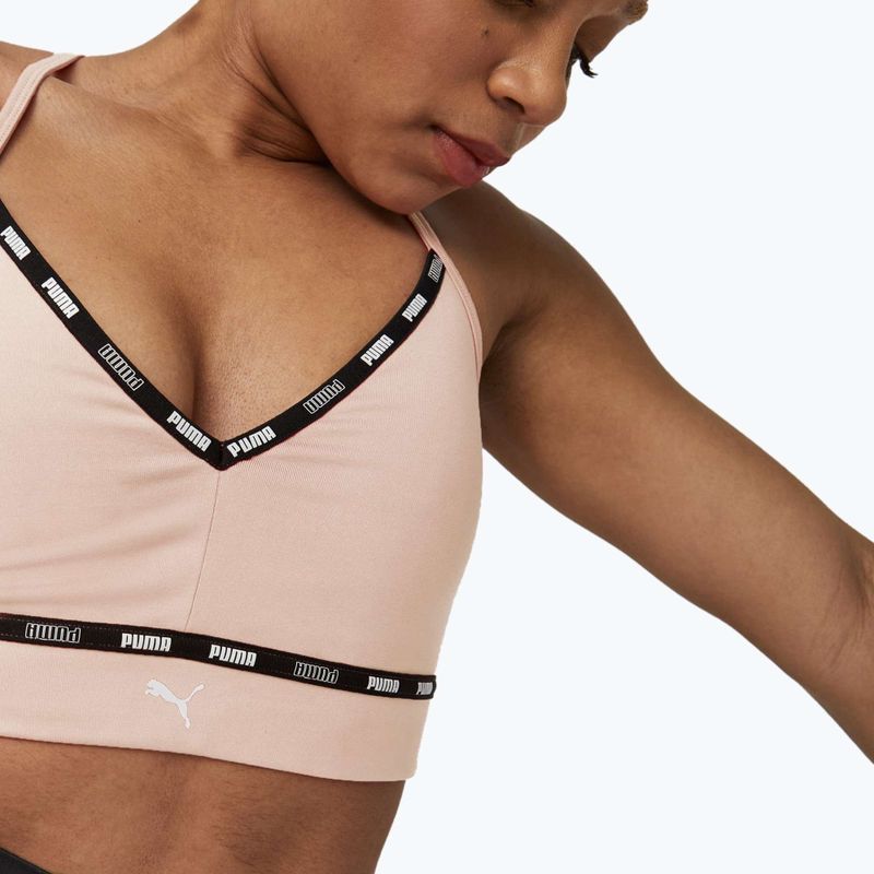 Reggiseno fitness PUMA Low Impact Strong Strappy rosa polvere 4