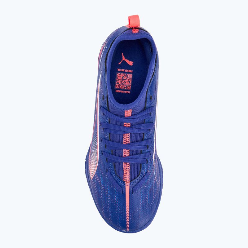 Scarpe da calcio PUMA Ultra 5 Match It + Mid Jr da bambino lapislazzuli/puma bianco/tramonto 5
