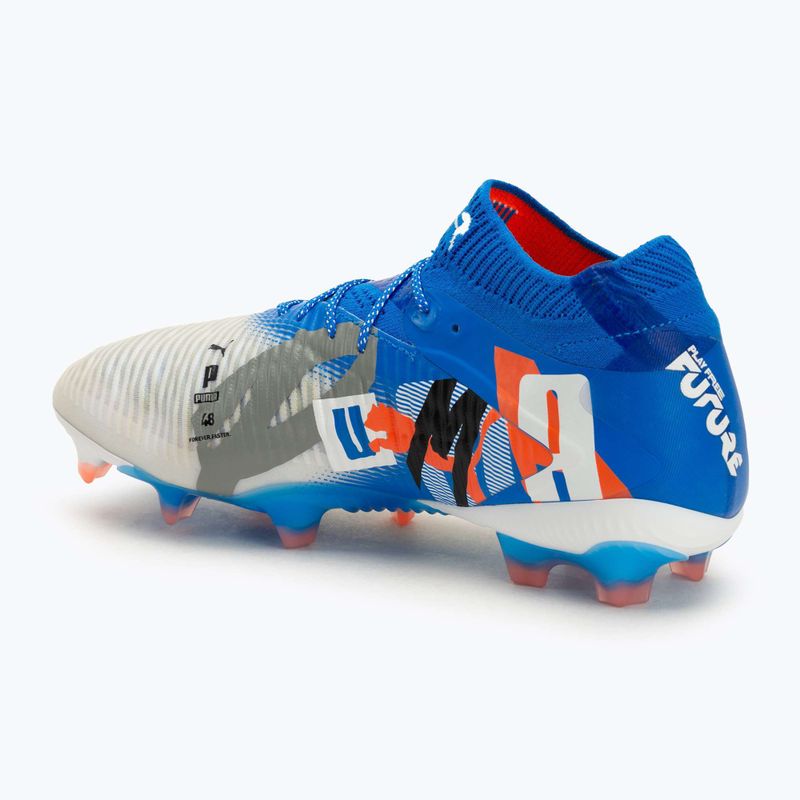 Scarpe da calcio da uomo PUMA Future 8 Ultimate Forever FG bianco/ultra blu/grigio piuma/puma nera/rosso brillante 3