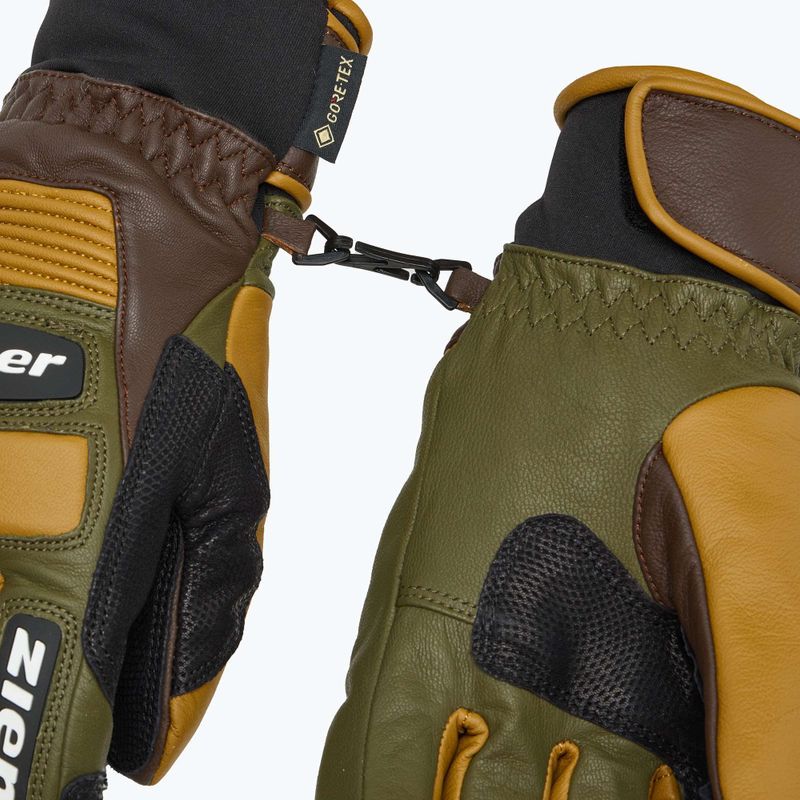 Guanto da sci da uomo ZIENER Guard GTX + Gore Grip PR alpine scuro/marrone 6