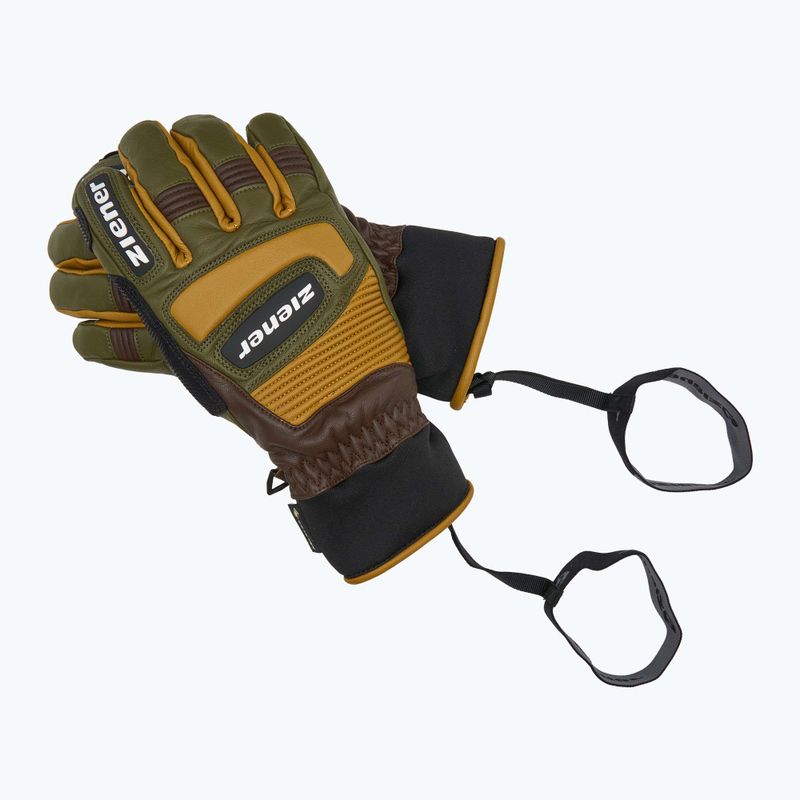 Guanto da sci da uomo ZIENER Guard GTX + Gore Grip PR alpine scuro/marrone 7
