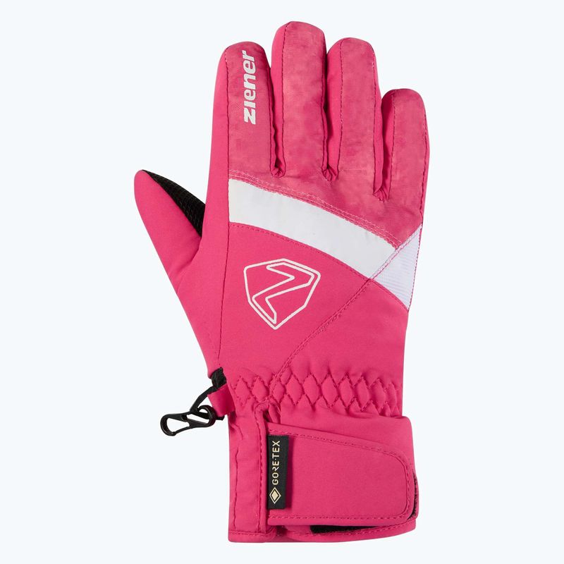 Guanti da sci per bambini ZIENER Leif GTX-Z tie-dye pop pink 2
