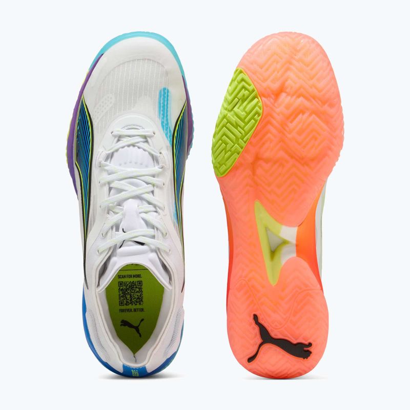Scarpe da pallamano PUMA Accelerate Nitro SQD 4 Game On puma white/glowing red/ultra blue 12