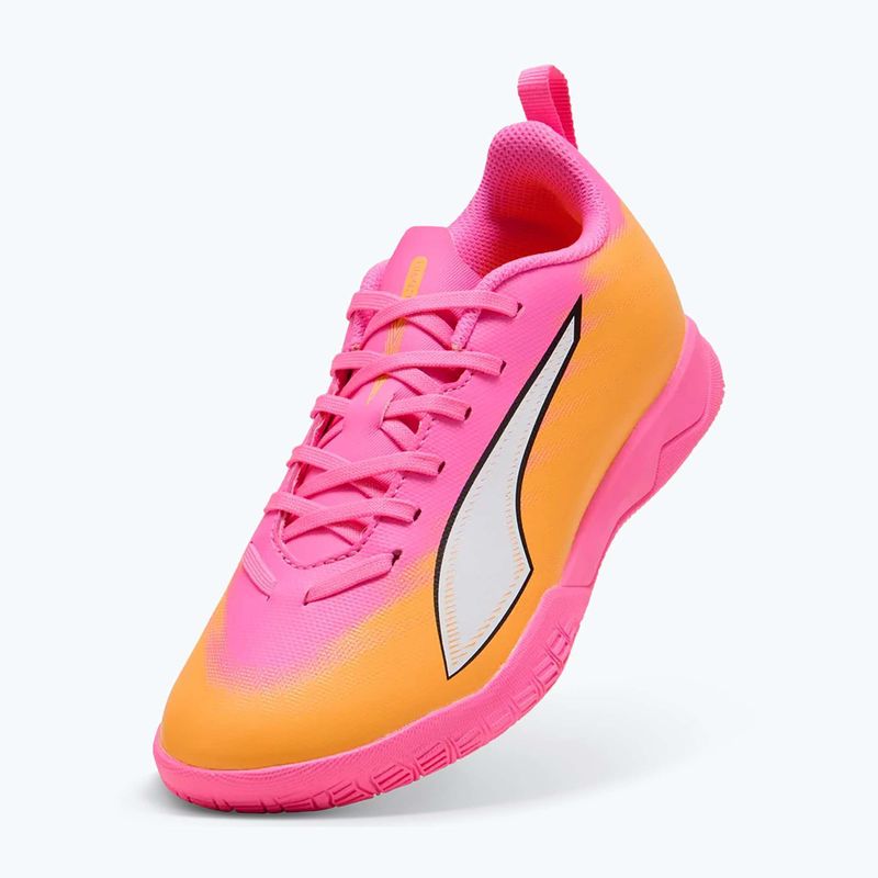 Scarpe da calcio per bambini PUMA Ultra 6 Play It Jr poison pink/puma wht/sun stream/bright aqua/puma blk 10