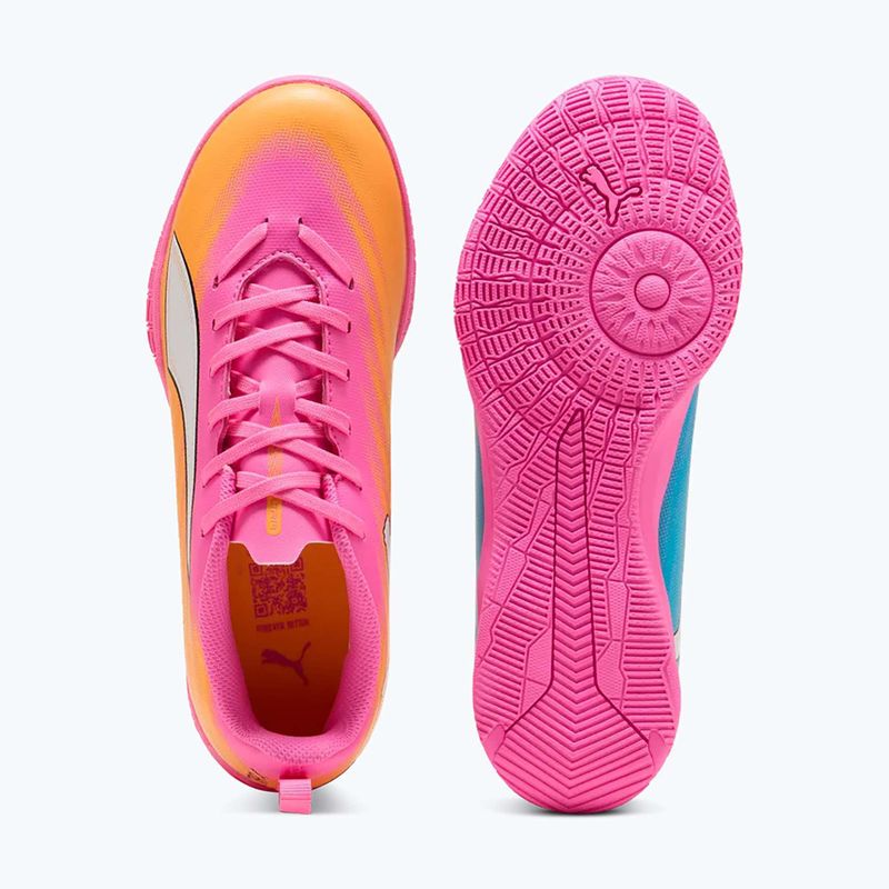 Scarpe da calcio per bambini PUMA Ultra 6 Play It Jr poison pink/puma wht/sun stream/bright aqua/puma blk 11