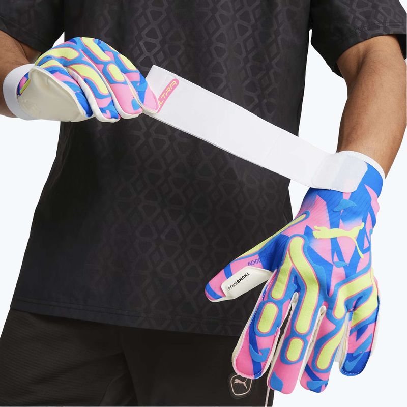 Guanto da portiere PUMA Ultra Ultimate Energy Hybrid ultra blu/allarme giallo/rosa luminoso 5