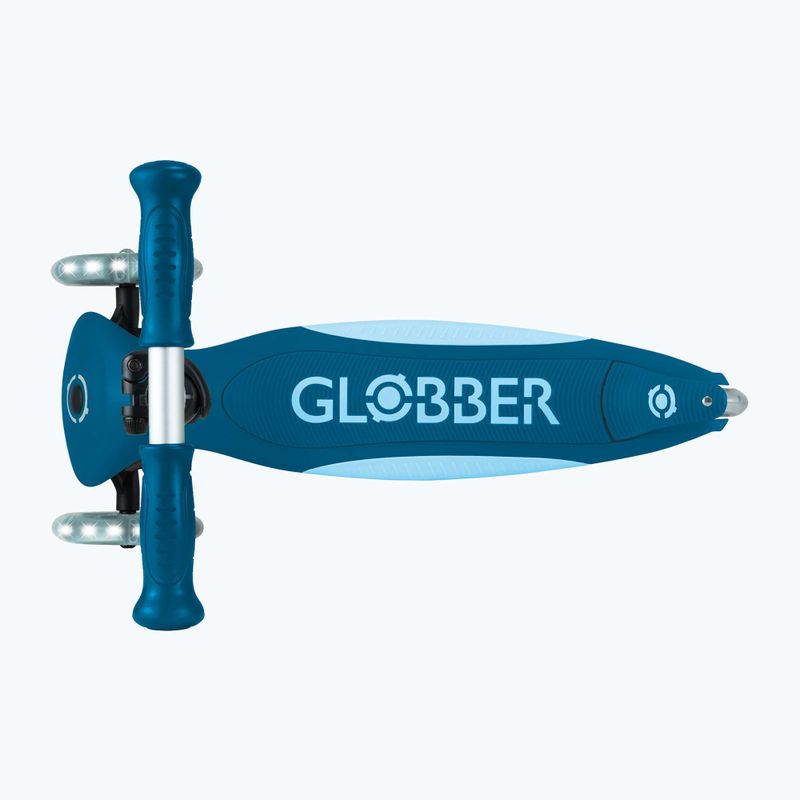 Globber Primo pieghevole Plus Lights triciclo scooter blu benzina per bambini 5