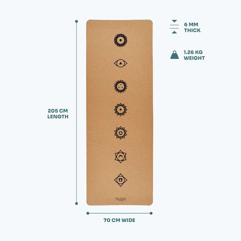 Tappetino da yoga Myga Chakra XL 6 mm brown 7