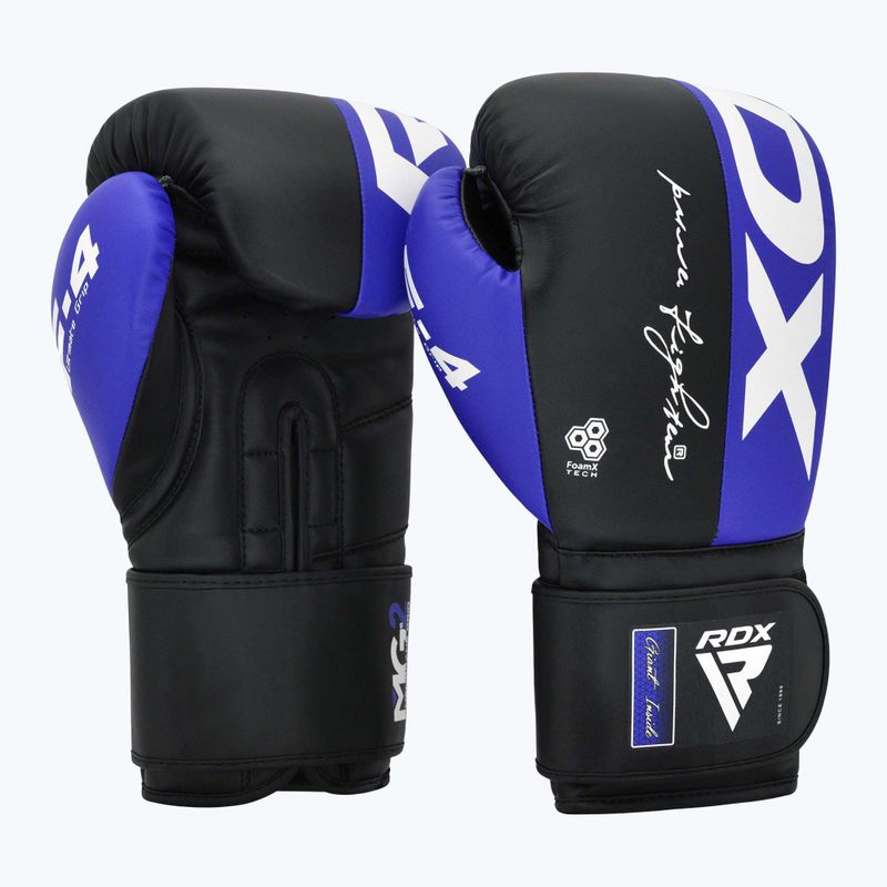 Guanti da boxe RDX REX F4 blu/nero 2