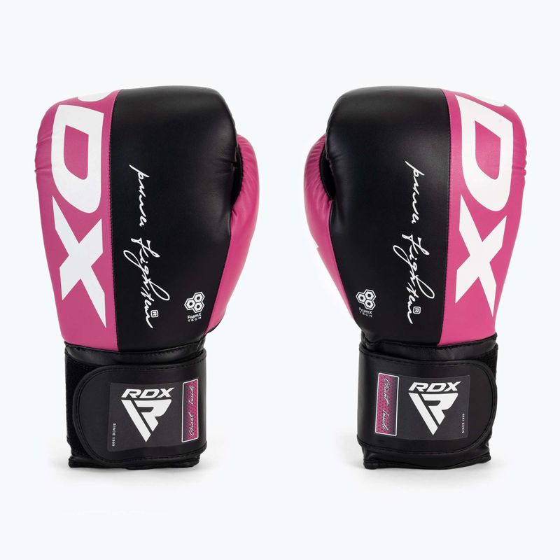 Guanti da boxe RDX REX F4 rosa/nero 2